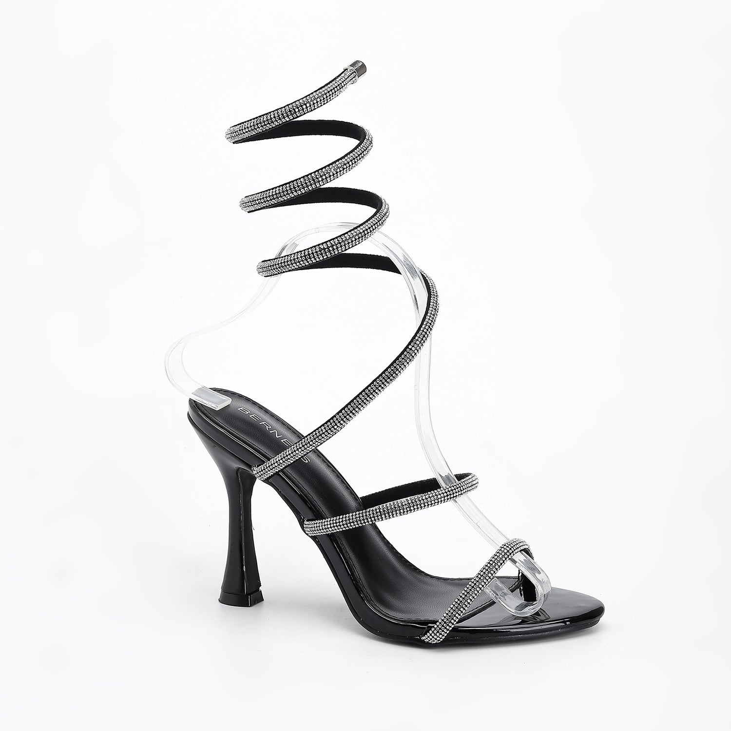 Alexandra Rhinestone Wrap Strap Heels