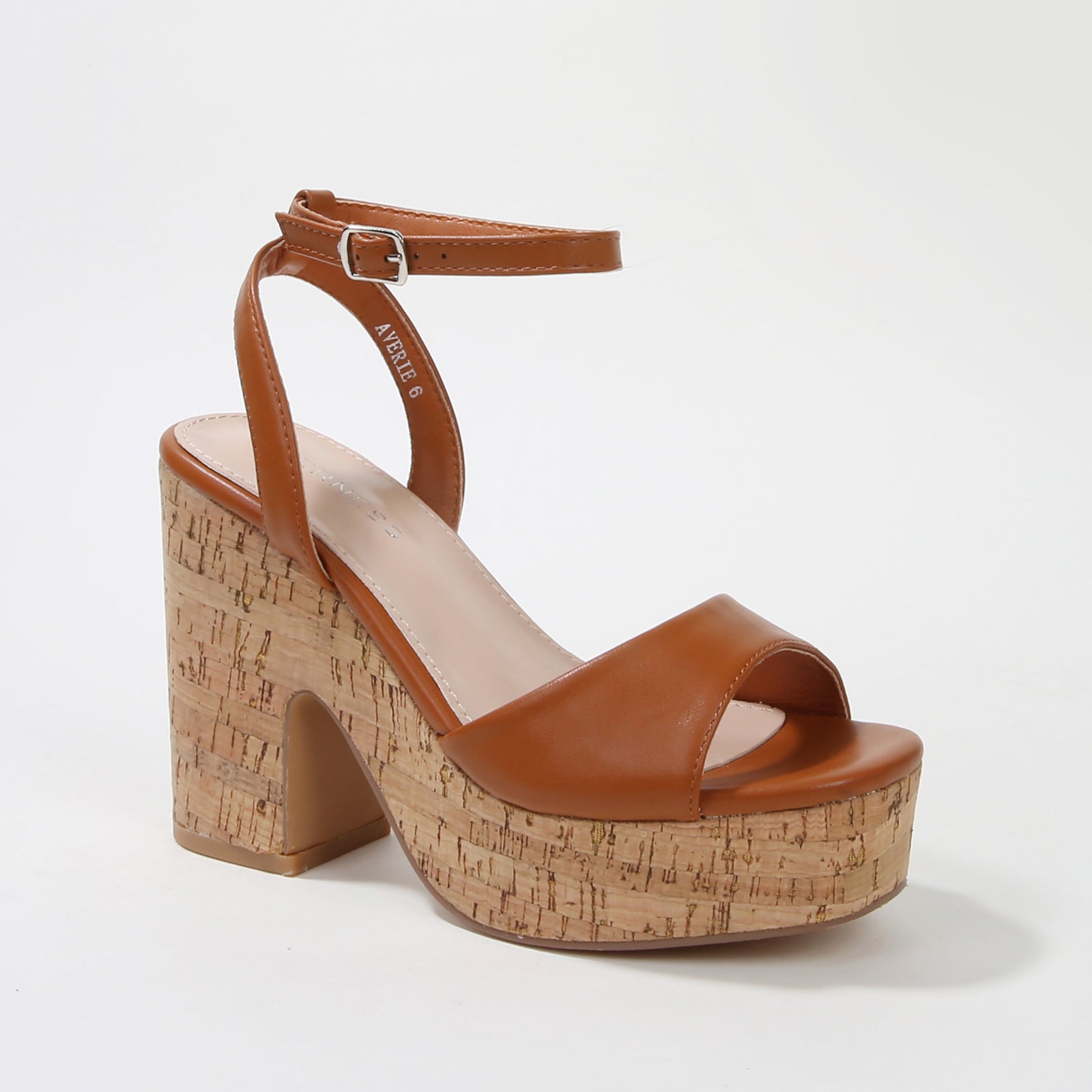 Women's Averie Cork Platform Block Heel Sandals BERNESS