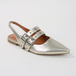 Fabiola Patent Buckle Slingback Flats