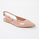 Caitriona Glossy Pointed Toe Slingback Flats