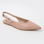 Caitriona Smooth Faux Leather Slingback Flats