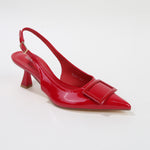 Celestine Patent Pointed Slingback Heels with Oversized Buckle