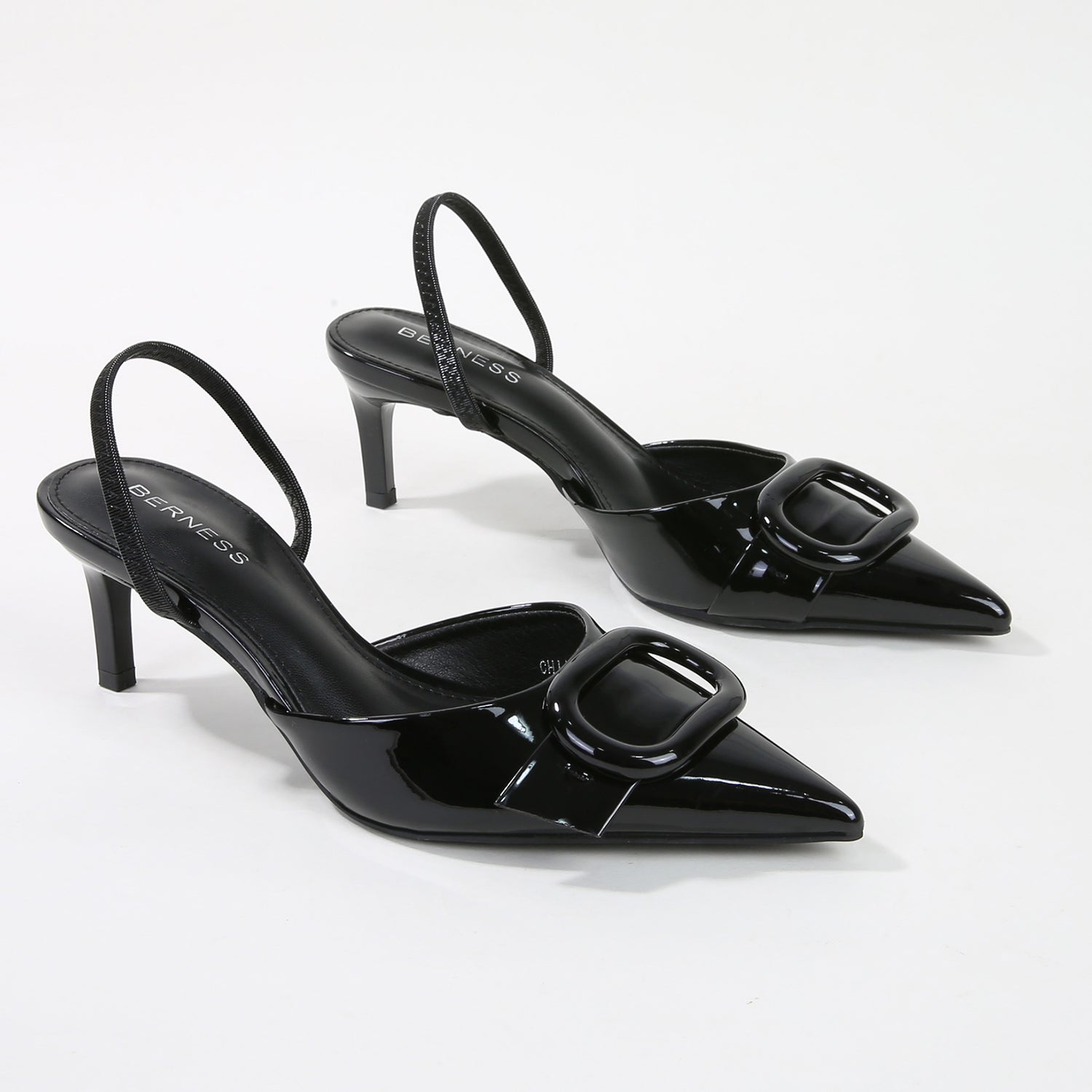 Chiara Statement Buckle Pointed Slingback Heel Pump