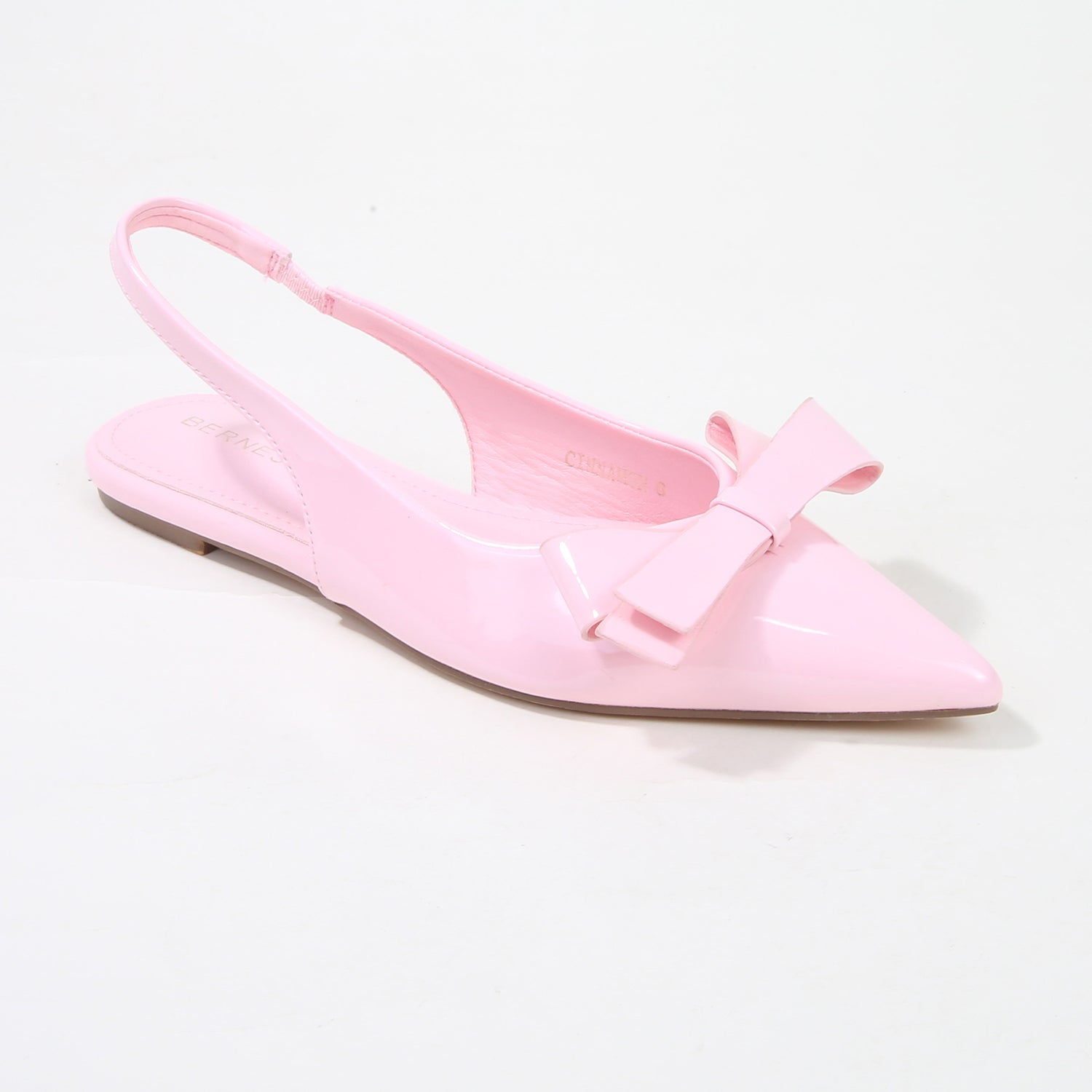 Cinnamon Point Toe Slingback Flats with Oversize Bow