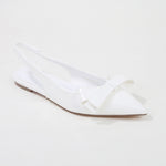 Cinnamon Point Toe Slingback Flats with Oversize Bow