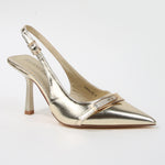 Coraline Patent Slingback Pump Heels with Buckle Detail