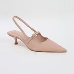 Corrie Buckle Strap Kitten Heel Slingback Pumps