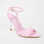 Evana Glossy Ankle Strap Stiletto Heels