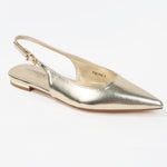 Fabia Pointed Toe Metallic Heel Slingback Flats