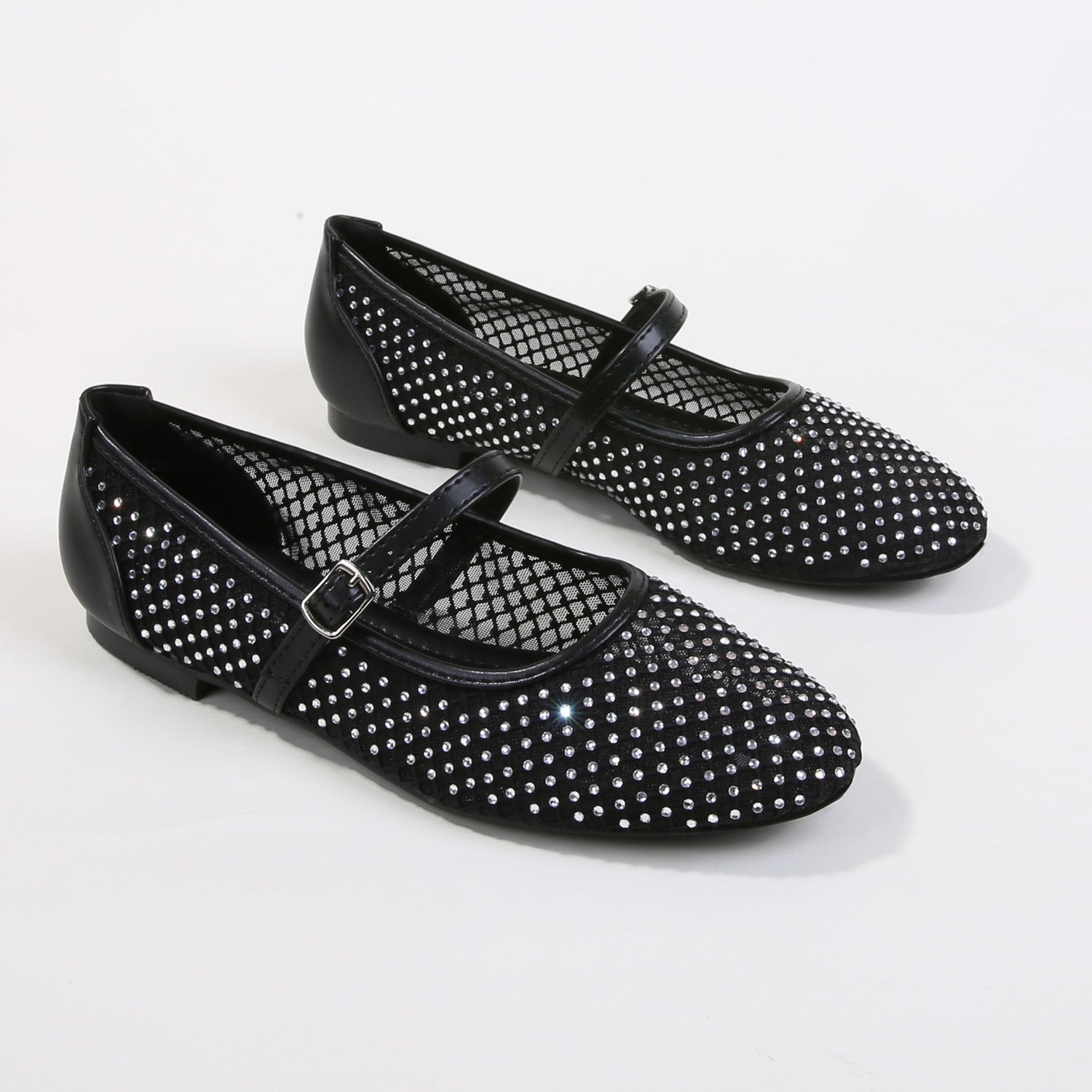 Freda Rhinestone Mesh Mary Jane Flats