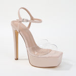 Giuliana Crisscross Straps Glossy Platform Heels