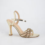 Hilda Rhinestone Cross Straps Heeled Sandals