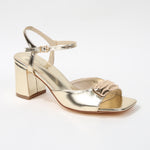 Kade Wavy Metallic Accent Square Toe Block Heels