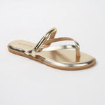Kara Metal Ring Thong Sandals with Slim Straps