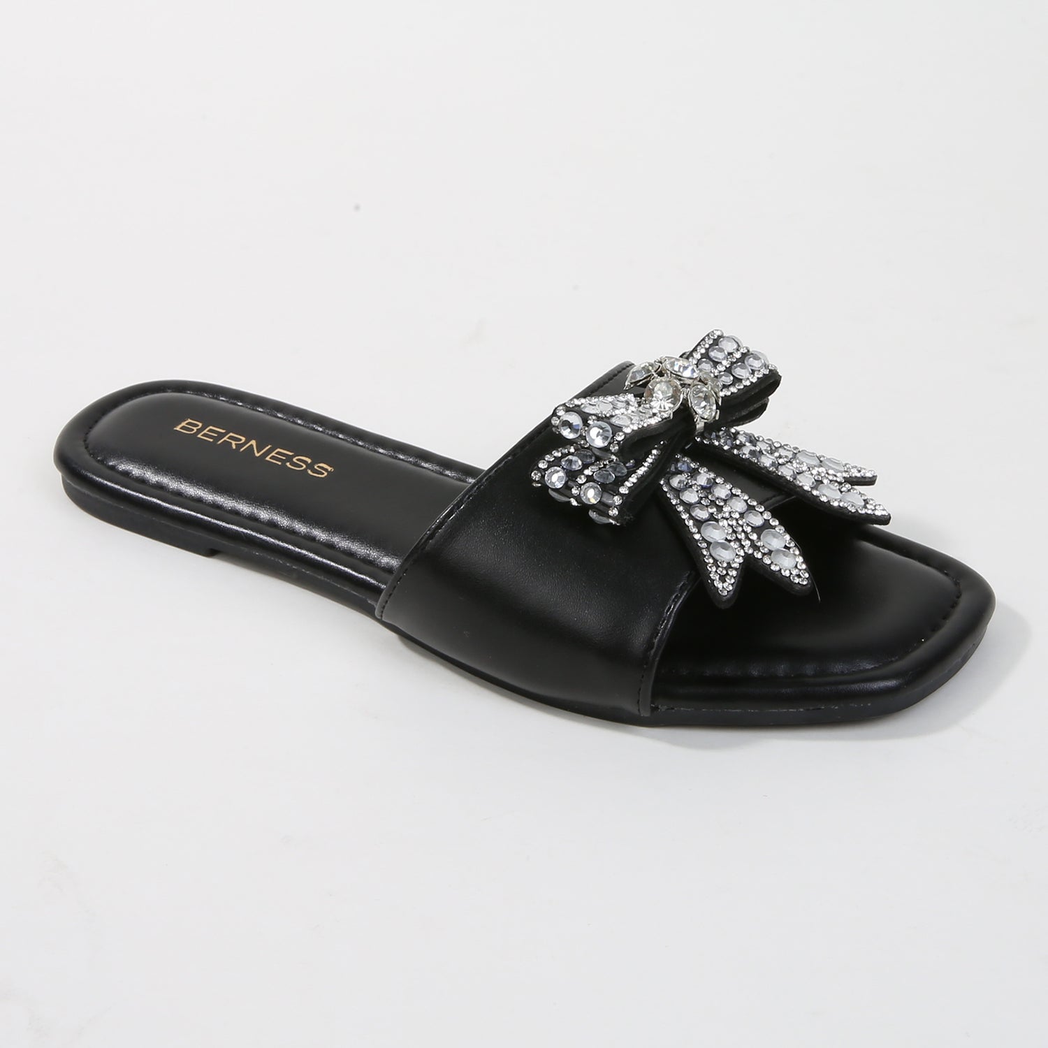 Khalani Rhinestone Bow Embellished Slide Sandals