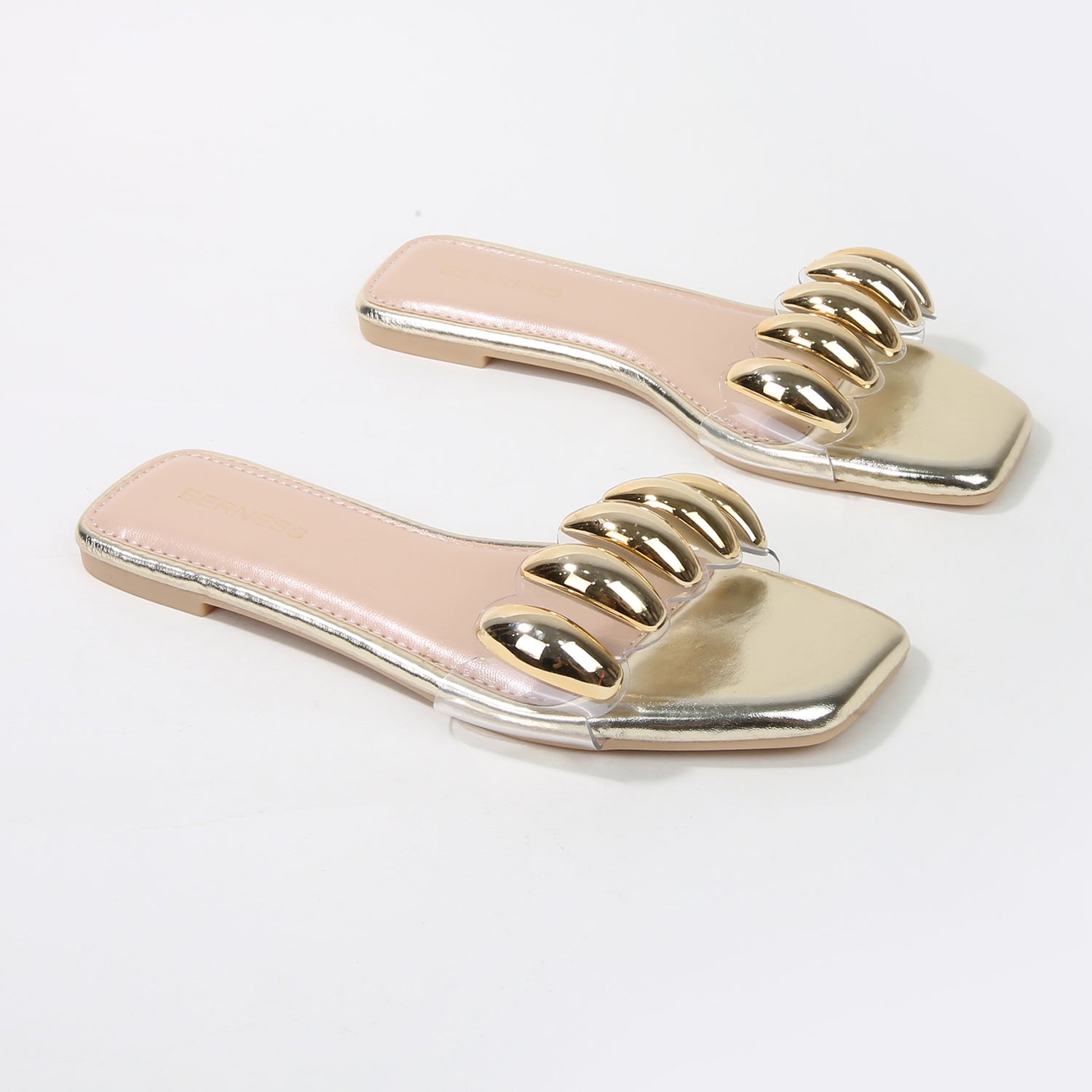 Kiki Embellished Clear Strap Slide Sandals