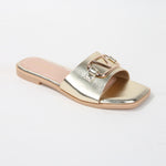 Kimber Statement Buckle Accent Slide Sandals