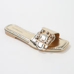 Kimberly Buckle Slide Flat Sandals