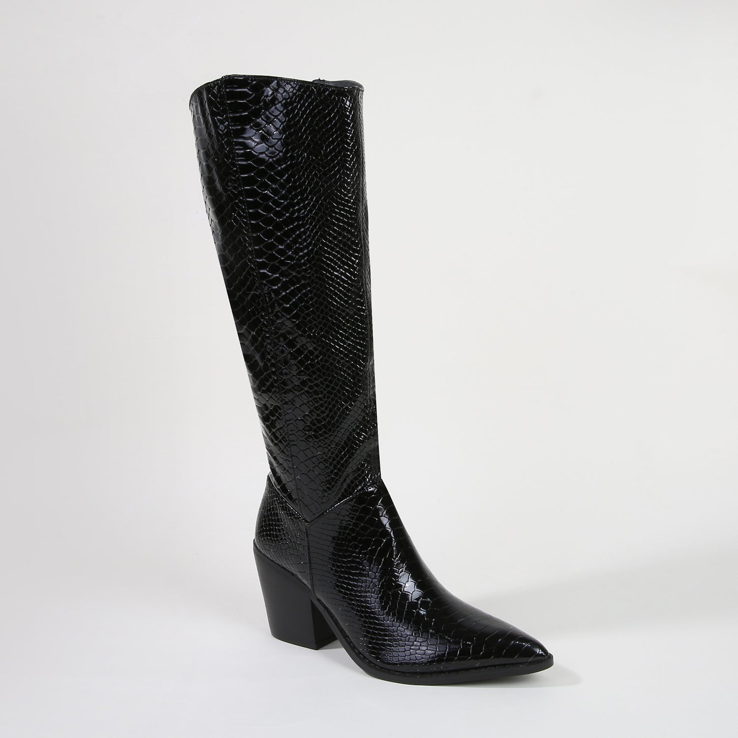 Lilibeth Metallic Snake Print Cowboy Boots