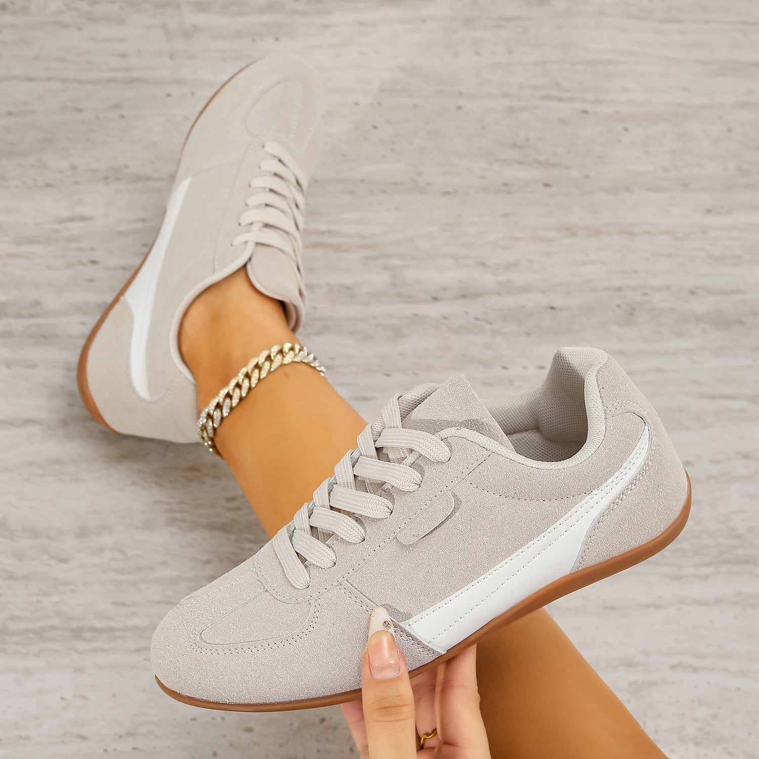 Luno Contrast Side Panel Retro Sport Sneakers