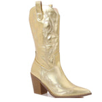 Montana Faux Leather Mid-Calf Western Cowboy Boots