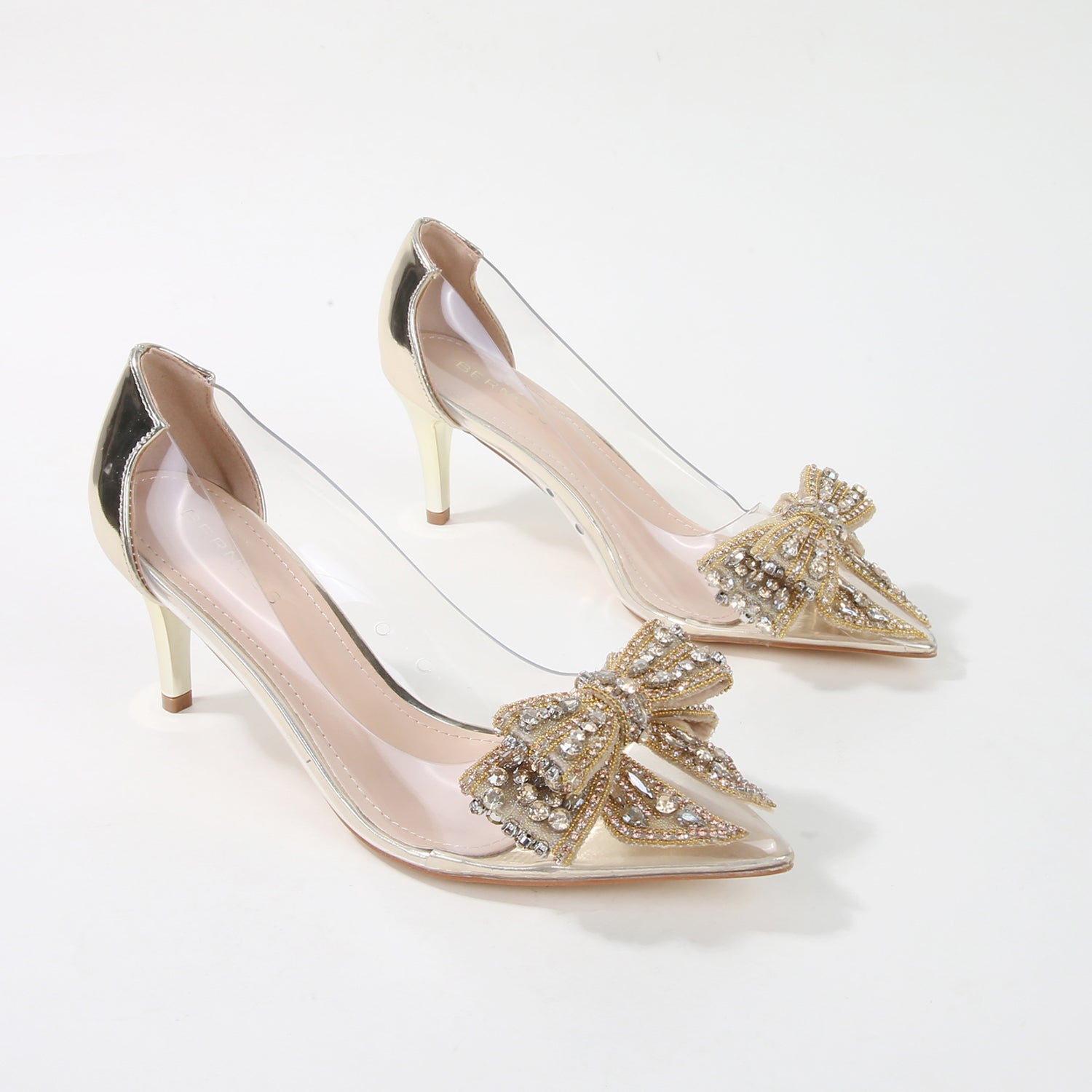 Nala Clear Heels with Oversized Crystal Bow