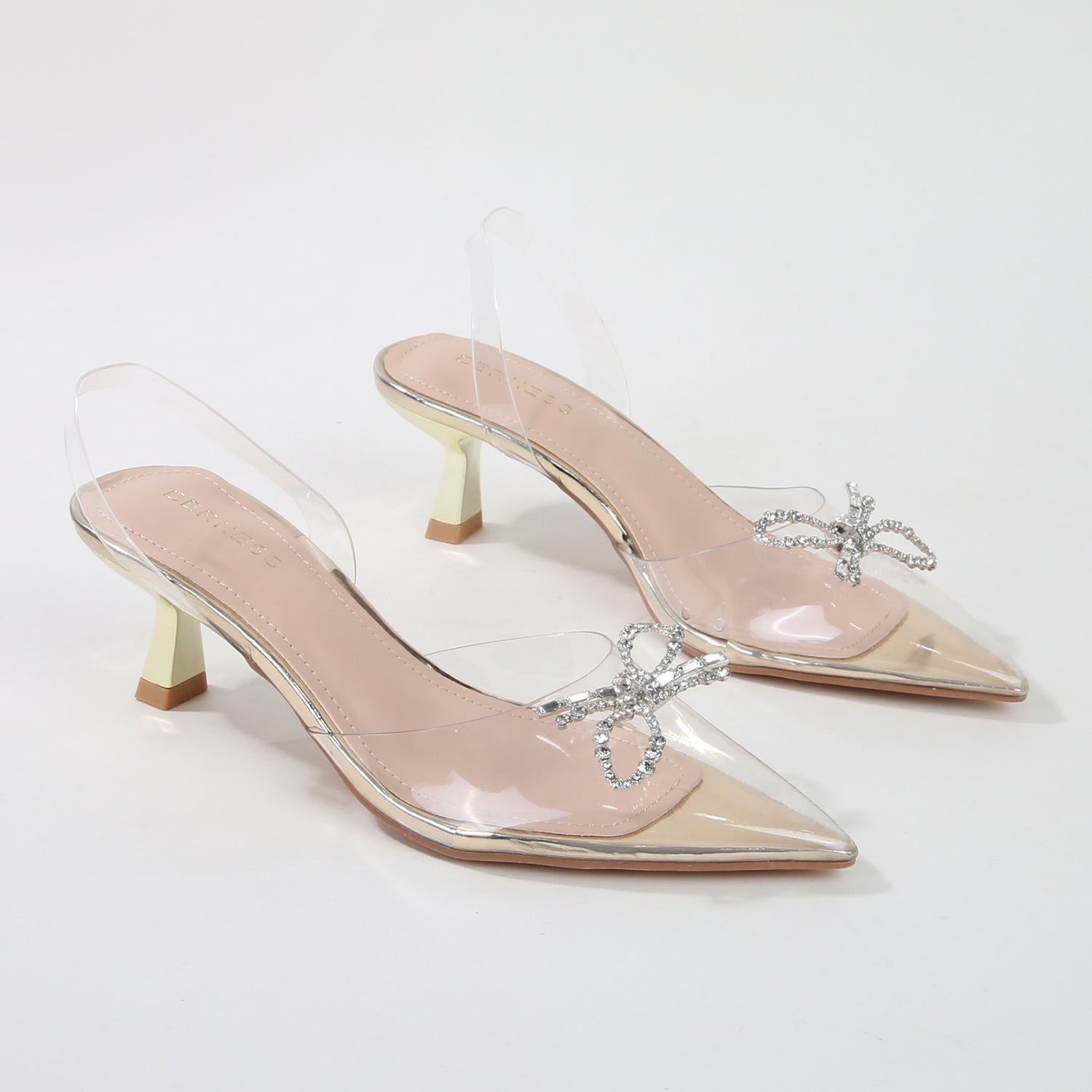 Nana Bow Slingback Clear Pump Heels