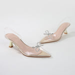 Nana Bow Slingback Clear Pump Heels