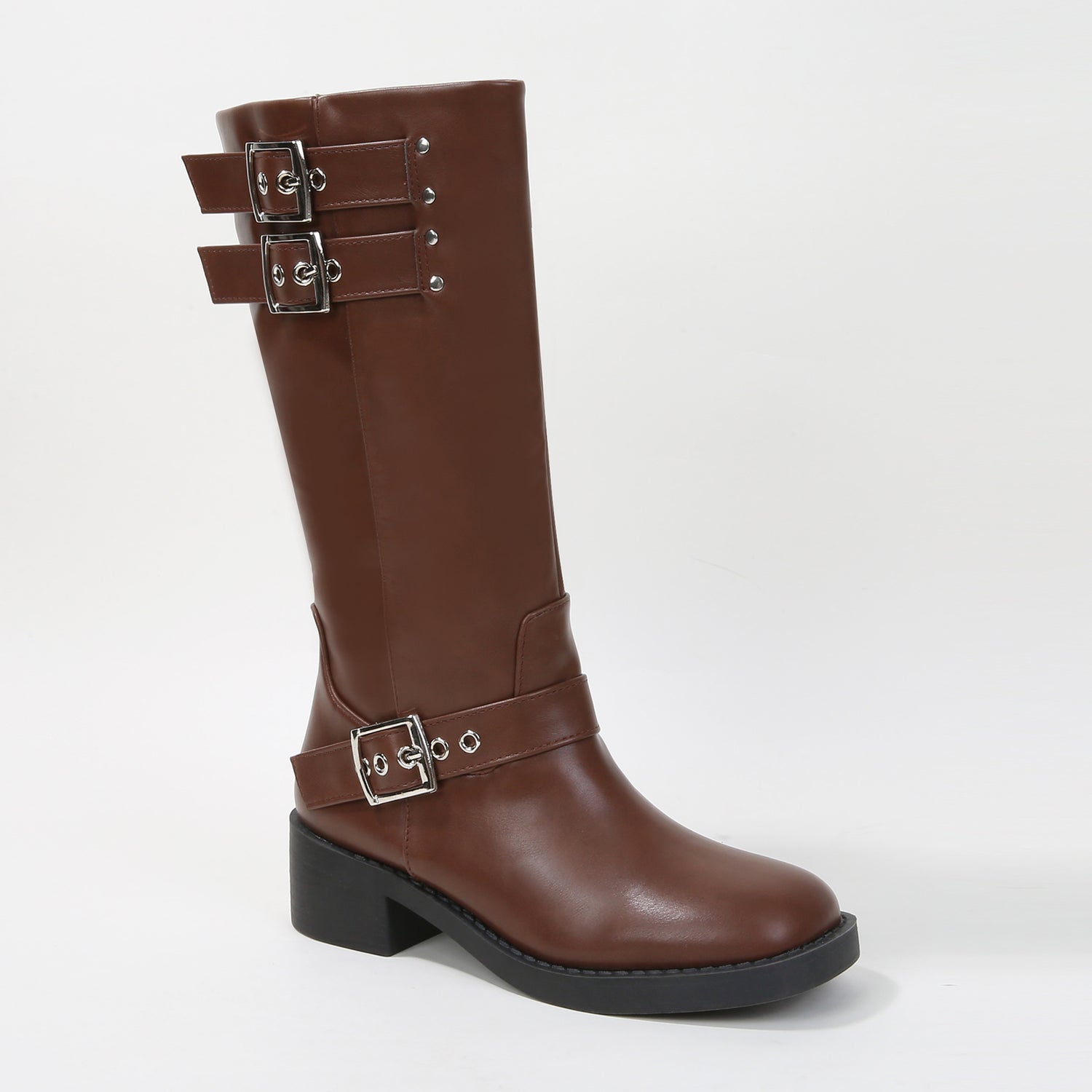 Passion Moto Buckle Mid-Calf Boots