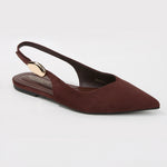 Reed Faux Suede Metallic Accent Slingback Flats
