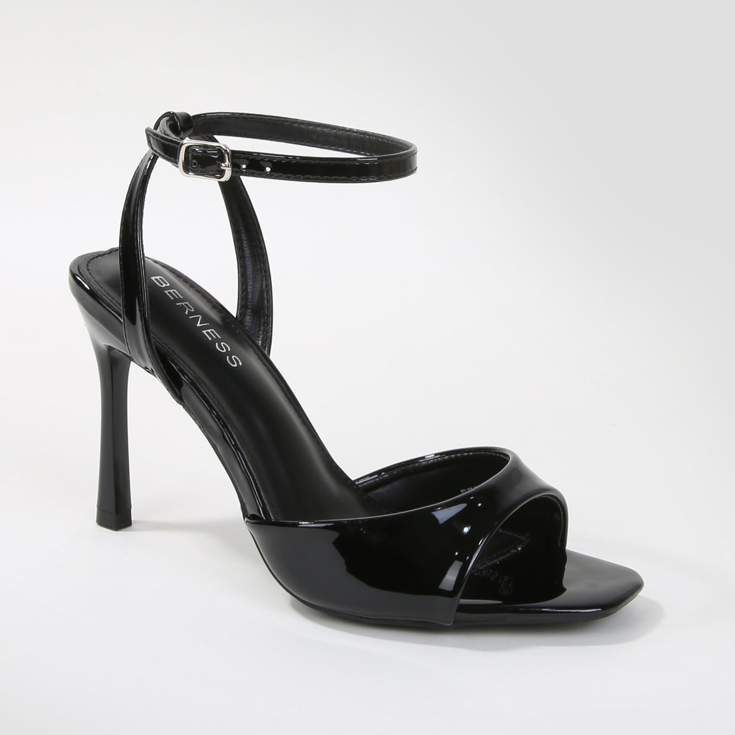 Rhodes Glossy Ankle Strap Stiletto Heels