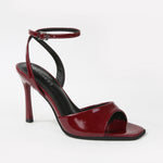 Rhodes Patent Ankle Strap Stiletto Heel Sandals