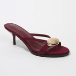 Royalty Embellished Kitten Slide Heels