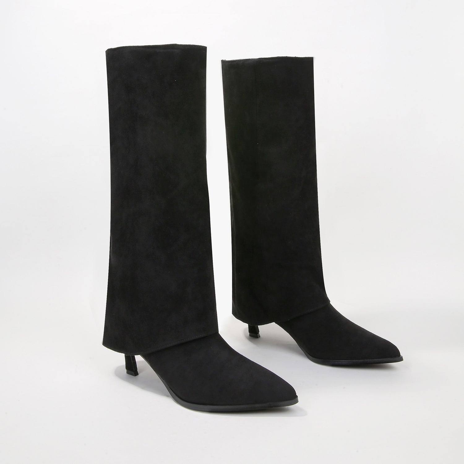 Treasure Fold-Over Suede Knee High Boots