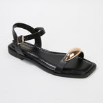 Tristan Sculped Accent Strappy Flat Sandals