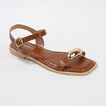 Tristan Sculped Accent Strappy Flat Sandals