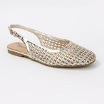 Vesna Woven Pointed Toe Slingback Flats