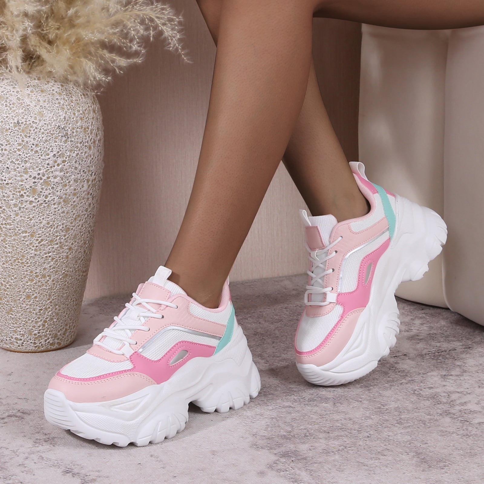 Chunky platform sneakers womens on sale