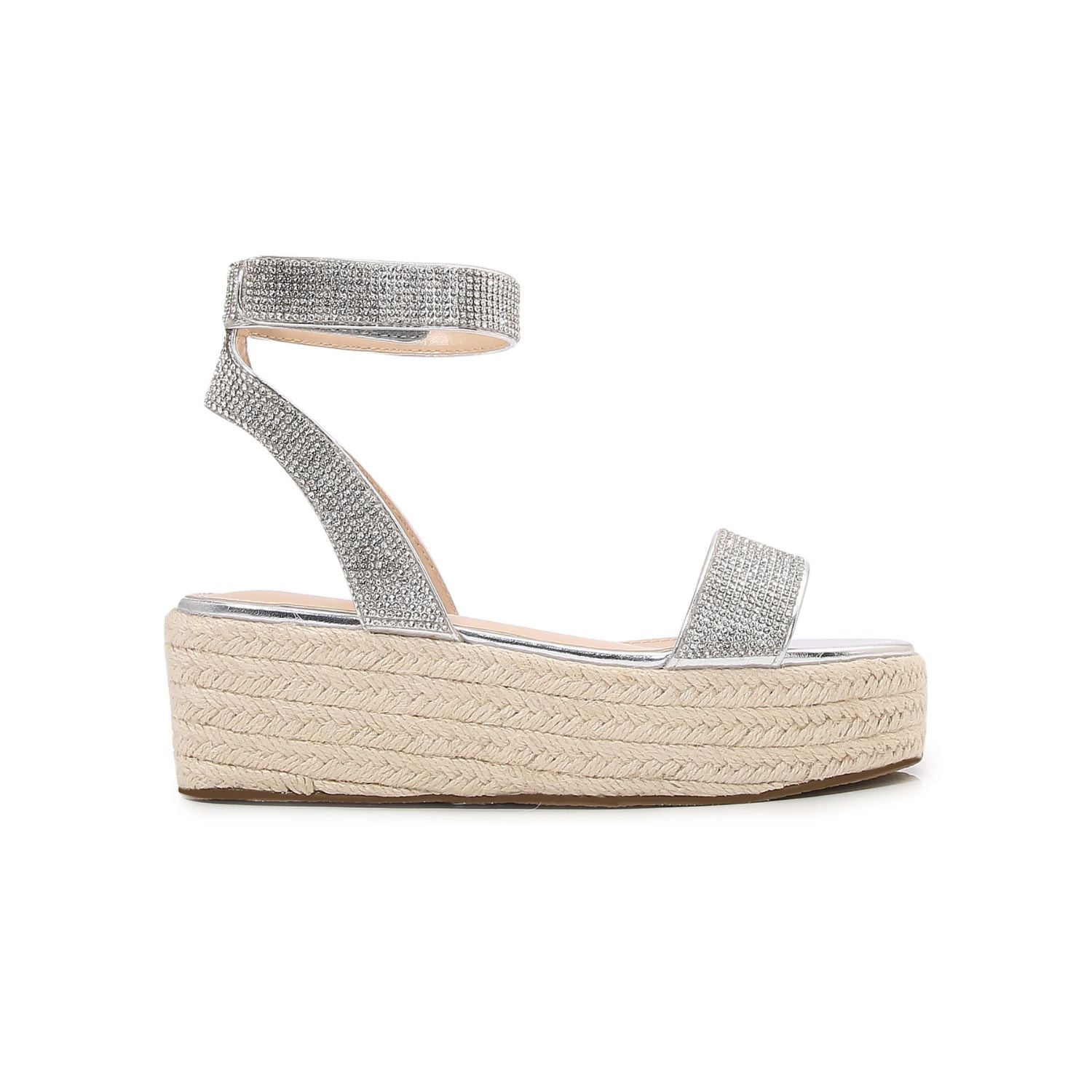 Thea Rhinestone Embellished Platform Espadrille Sandals