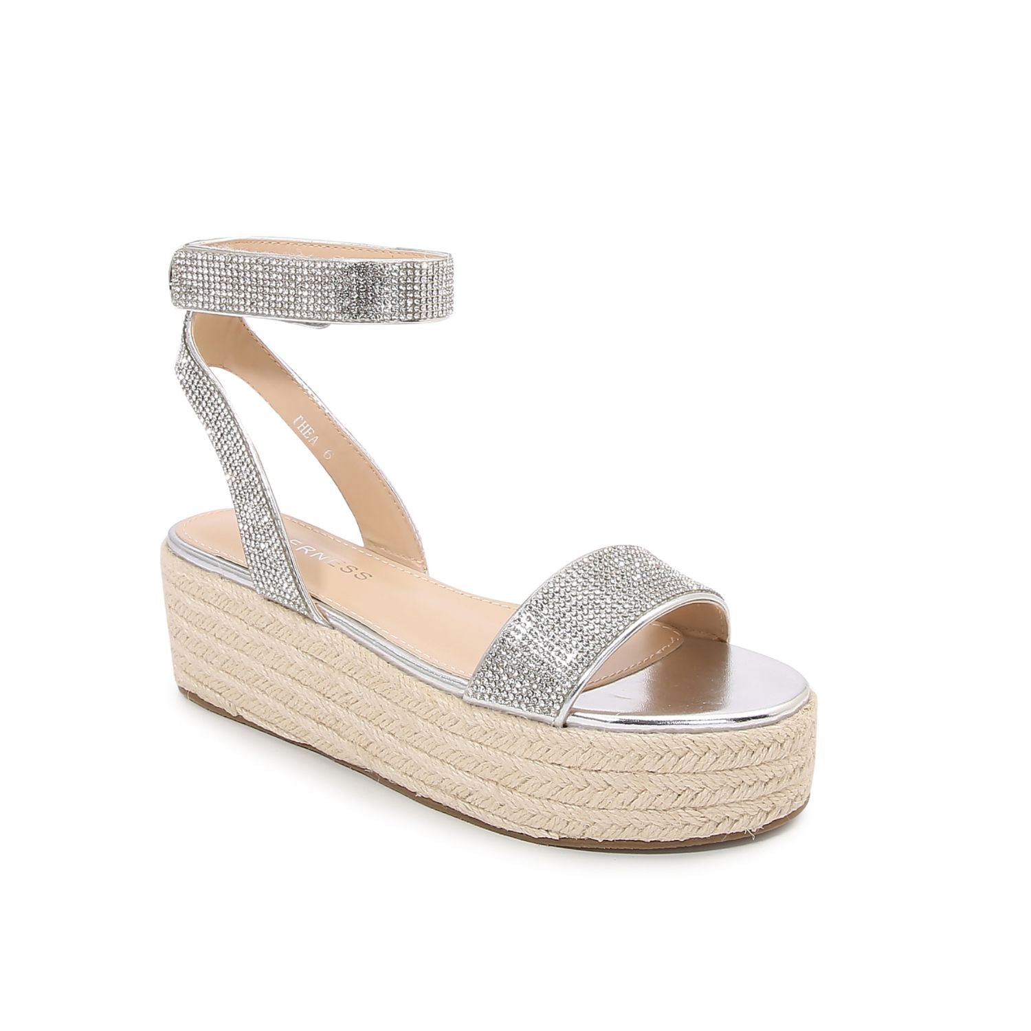 Thea Rhinestone Embellished Platform Espadrille Sandals