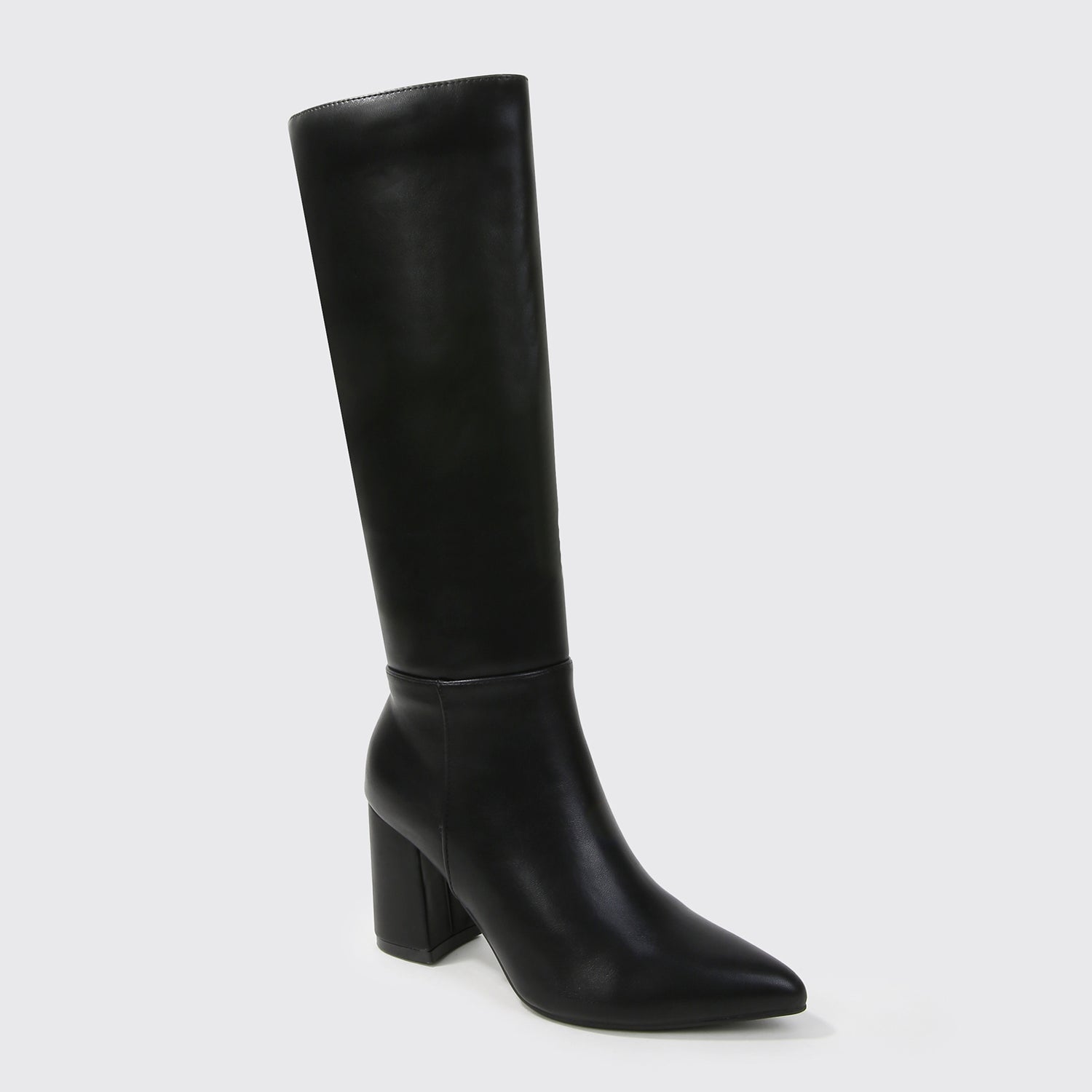 Auden Faux Leather Block Knee High Boots