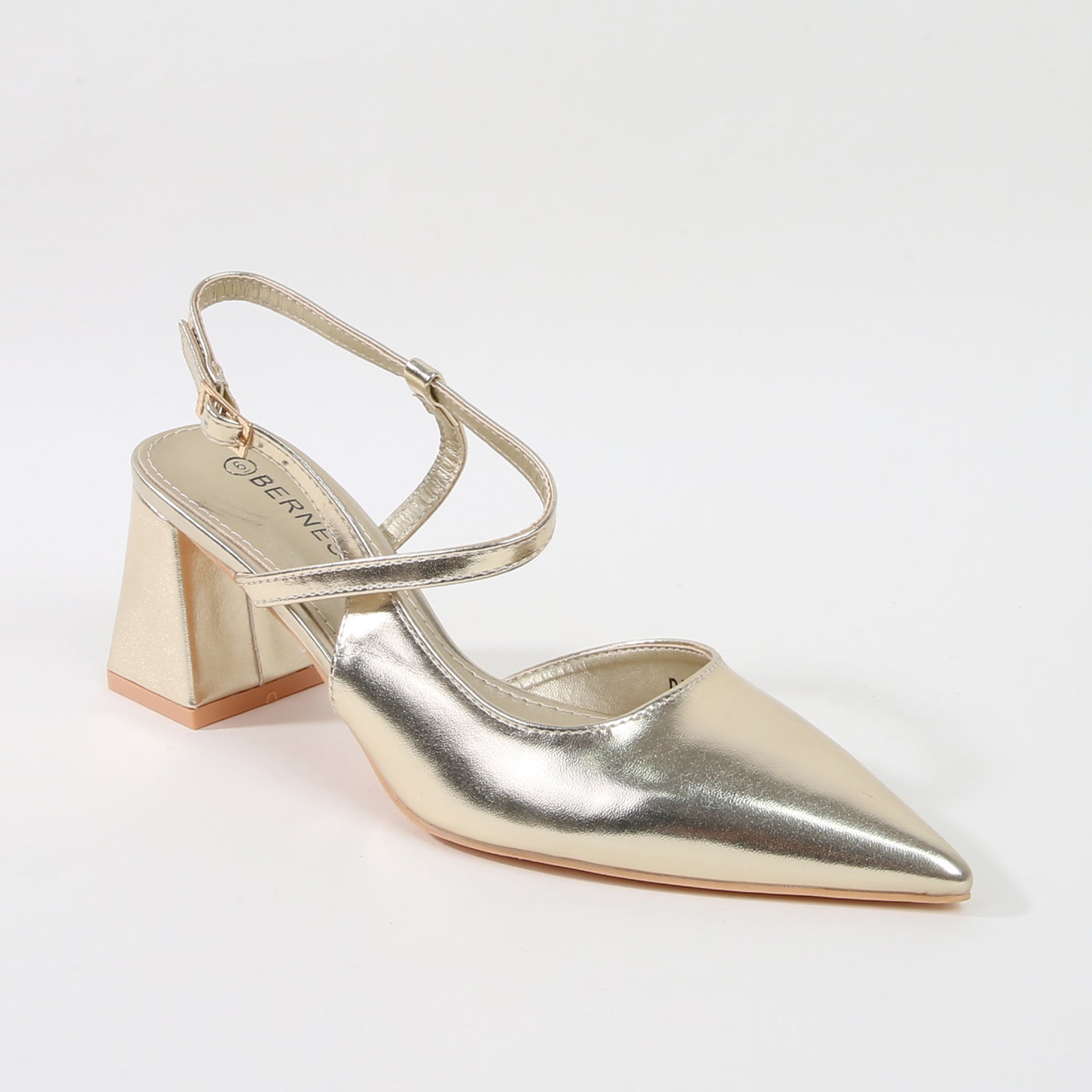 Women's Dani Pointed Toe Ankle Strap Block Pump Heels | BERNESS