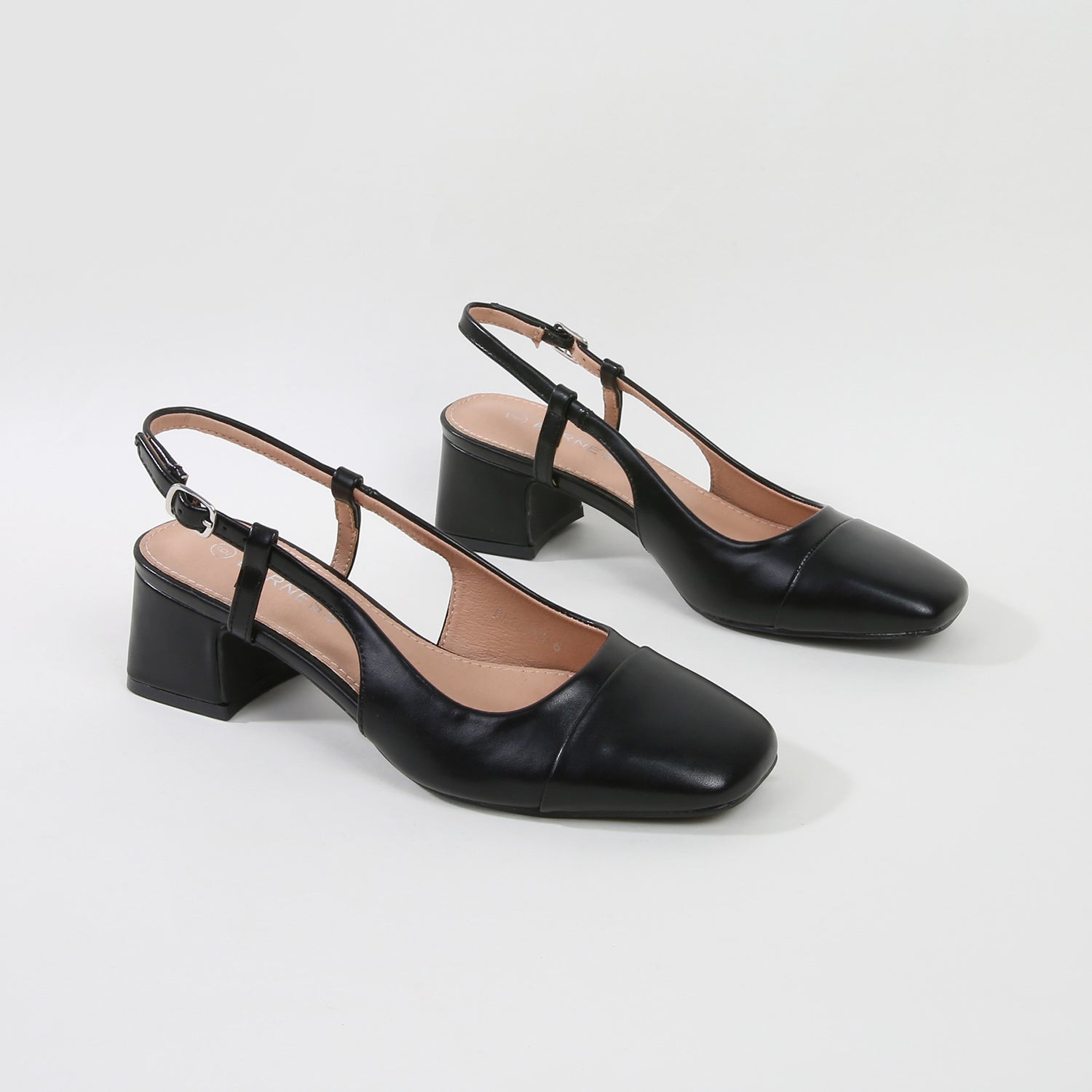 Bethany Classic Leather Slingback Block Heels