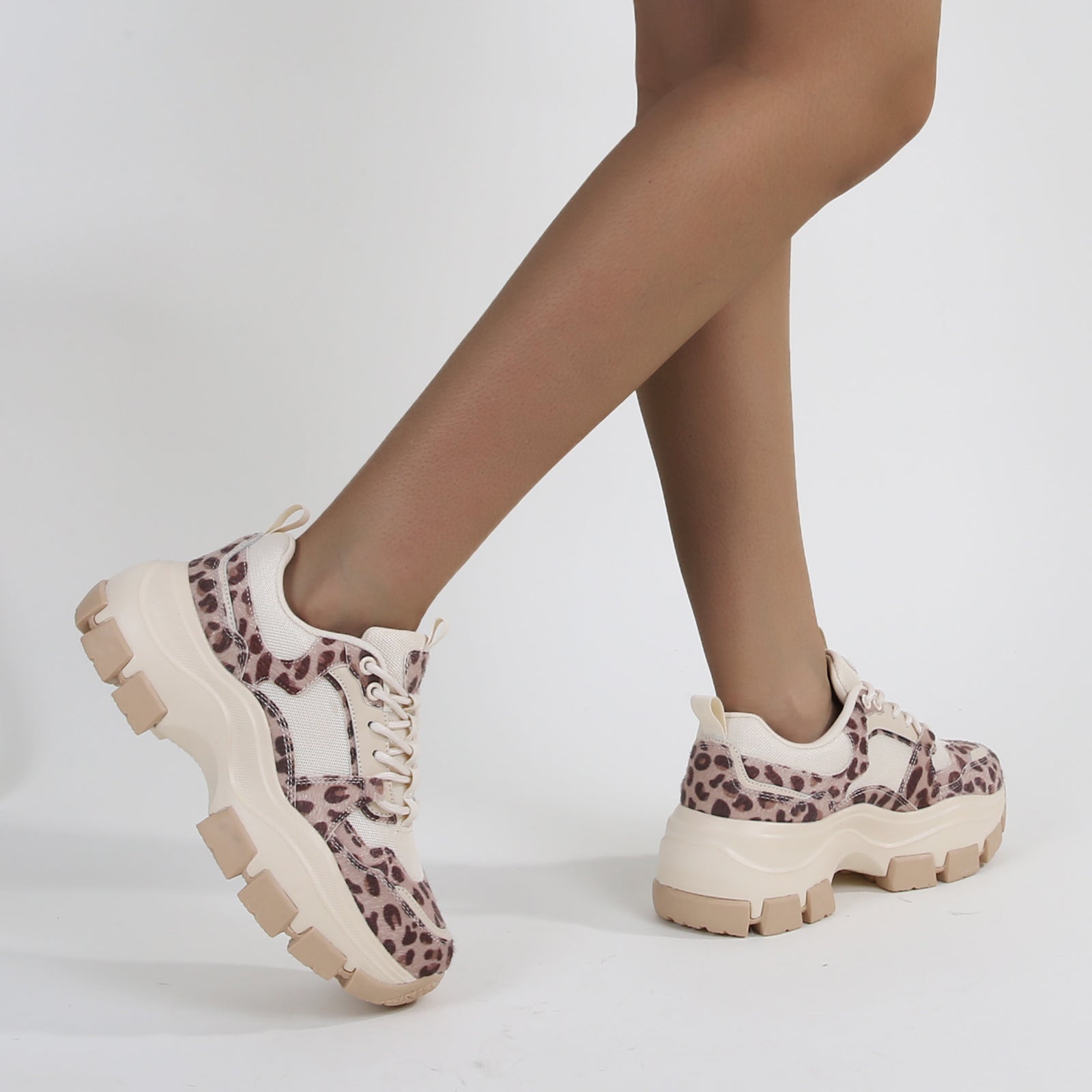 Berness Women's Damian Leopard Chunky Sole Platform Sneaker – BERNESS