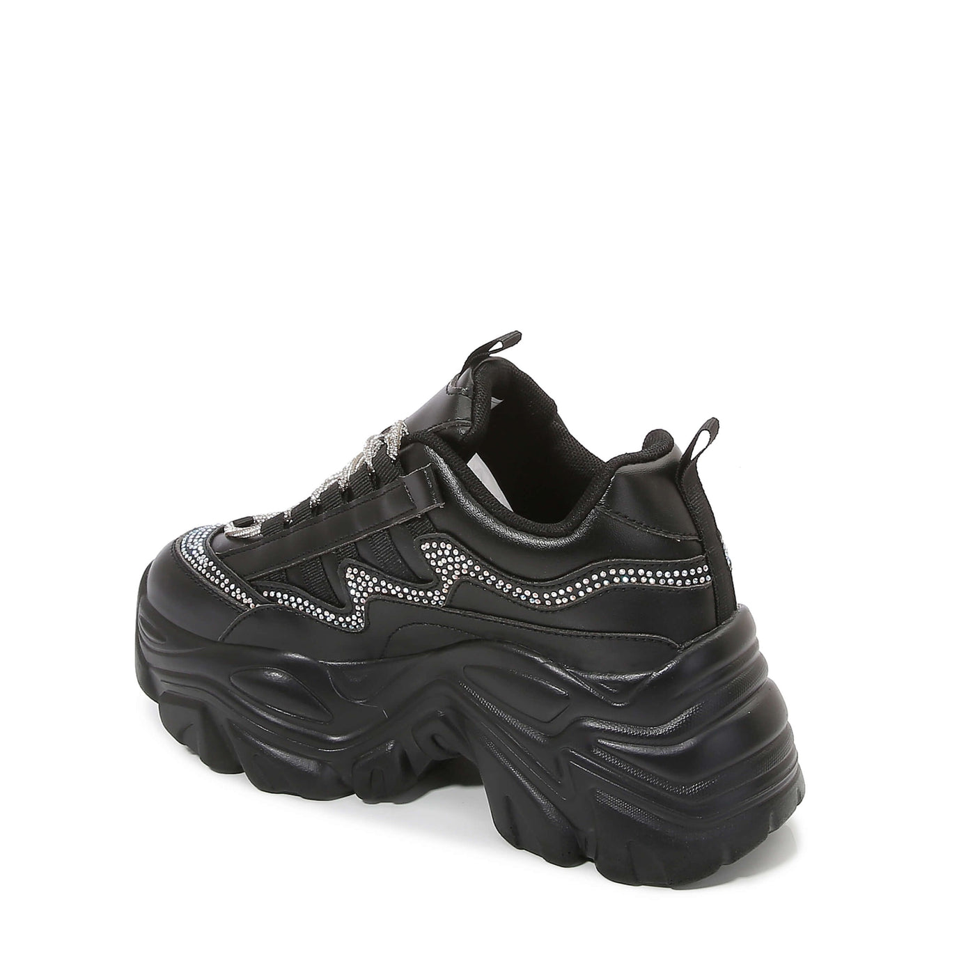 Berness Billie Rhinestone Platform Sneaker Black / 9