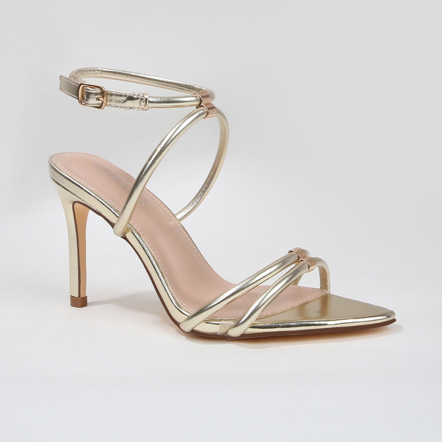 Candelaria Minimalist Triple Strap Stiletto Heels