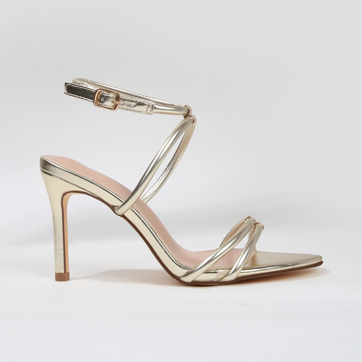 Candelaria Minimalist Triple Strap Stiletto Heels