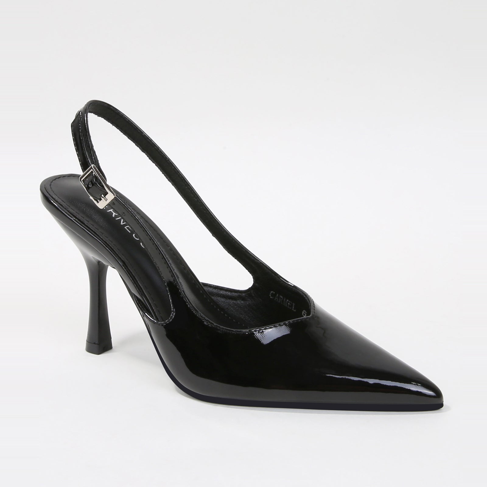 Carmel Patent Pointed Toe Stiletto Slingback Heels – BERNESS