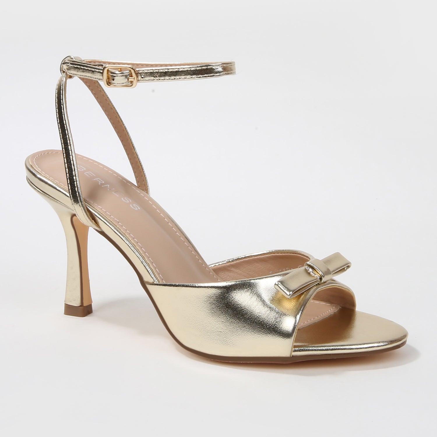 Farida Bow Accent Ankle Strap Heels
