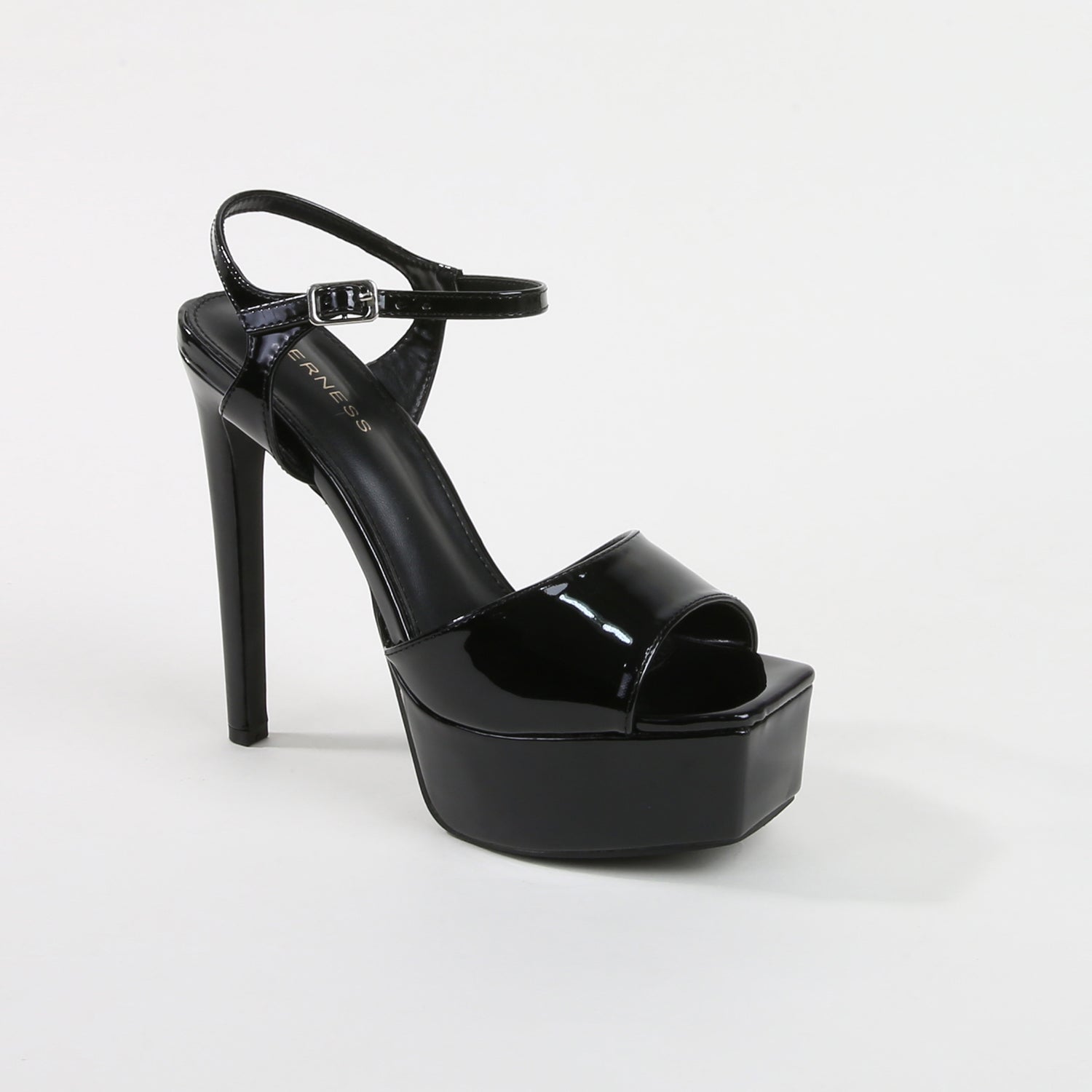 Genevieve Gloss Ankle Strap Platform Heels